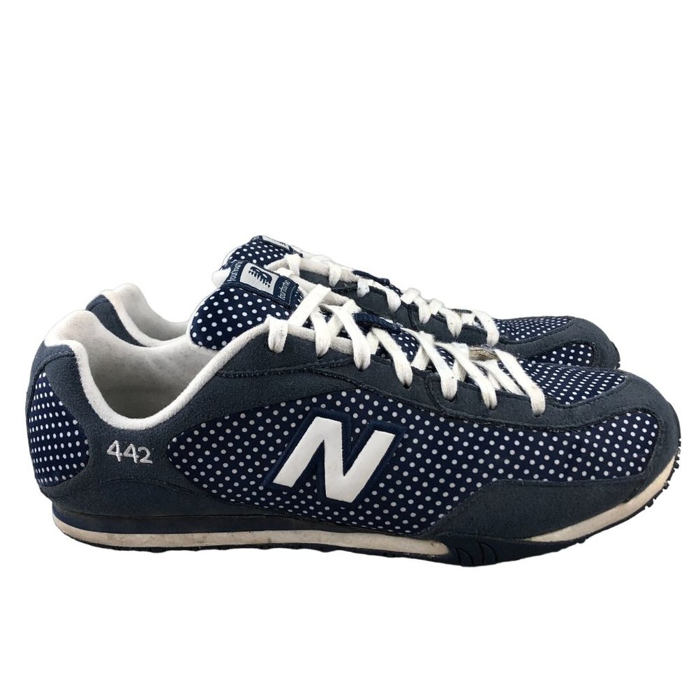 NEW BALANCE Women's 7 Blue White 442 Walking Running Lace Up Low Top Sneakers